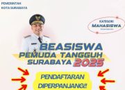 Pemkot Surabaya Perpanjang Pendaftaran Beasiswa Pemuda Tangguh hingga 11 September 2025