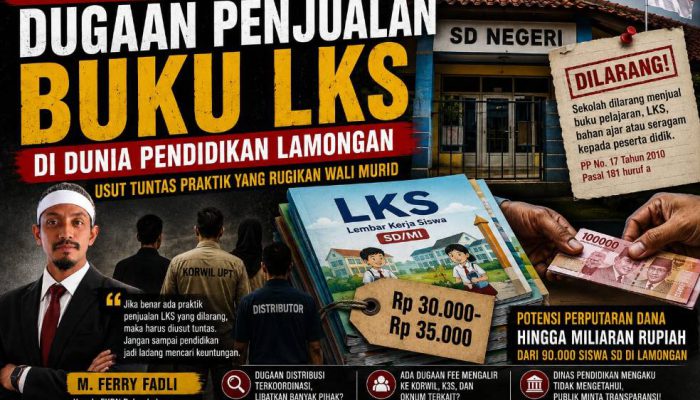 Dugaan Penjualan LKS di Lamongan Disorot, FKBN Minta APH dan Dinas Pendidikan Bertindak Tegas.