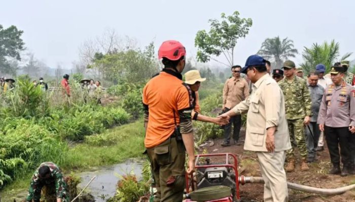 Presiden Prabowo Turun Langsung Tinjau Karhutla di Kubu Raya
