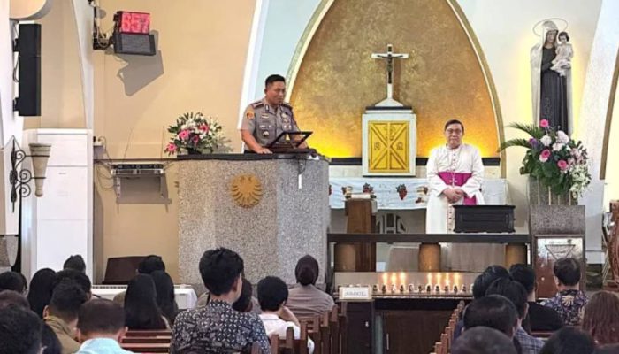 Minggu Kasih di Gereja Katedral Ijen, Kapolresta Malang Kota Ajak Warga Jaga Kamtibmas