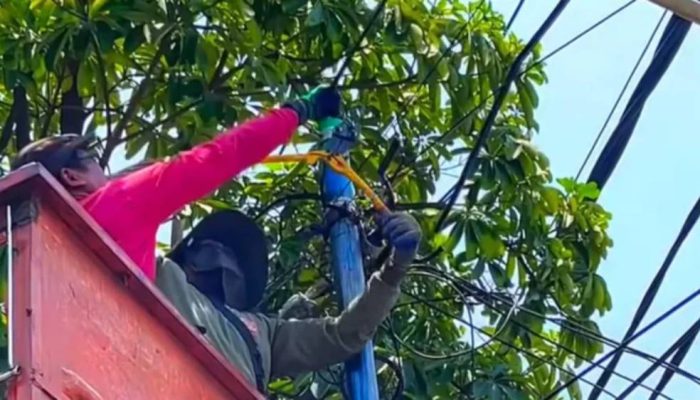 Pemkot Surabaya Tertibkan Tiang dan Kabel Ilegal di 23 Ruas Jalan, 116 Tiang Dibongkar